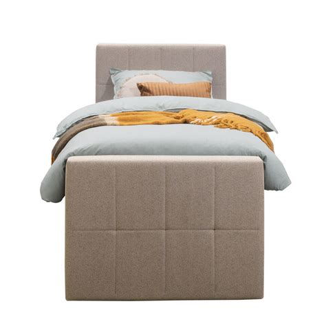 Boxspring Met Opbergruimte En Voetbord Liv Geblokt Beige X Cm