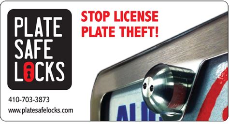 Plate Safe, Anti-Theft License Plate,Tamper Free License Plate, Security Frames