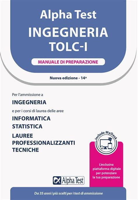 Alpha Test Ingegneria Tolc I Manuale Di Preparazione Con Mydesk