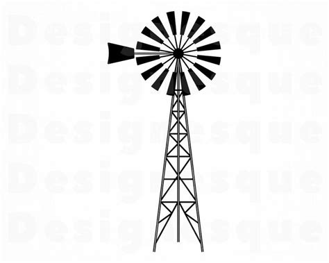 Windmill Silhouette Vector at Vectorified.com | Collection of Windmill ...