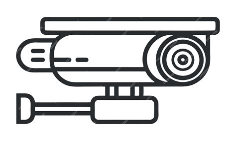 cctv camera editable stroke outline icon isolated  white