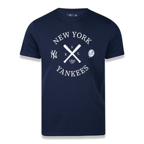 Camiseta Manga Curta Mlb New York Yankees College Bat Marinho New Era