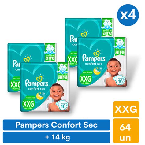 Pa Ales Pampers Confort Sec Xxg Unid Aseo Por Mayor