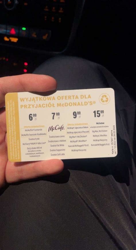 Karta Korzy Ci Mcdonalds Bonifikata Warszawa Kup Teraz Na