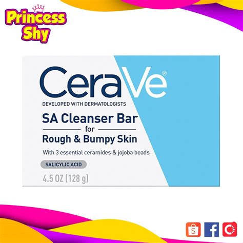 Cerave Sa Cleanser Bar For Rough And Bumpy Skin Salicylic Acid 4 5 Oz 128g Beauty And Personal Care