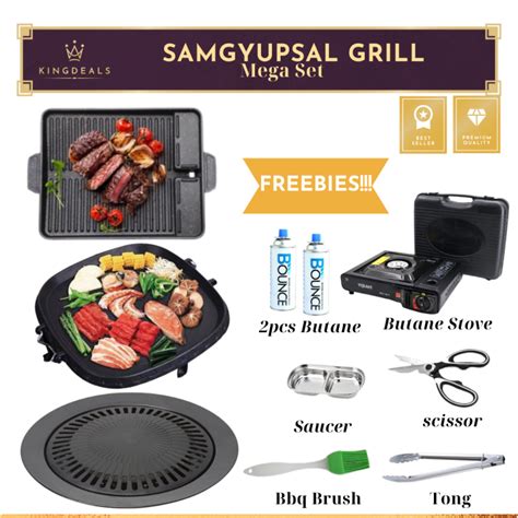 On Sale L Korean Bbq Authentic Mega Set Korean Samgyupsal L Square Grill Pan L Rectangle Grill L