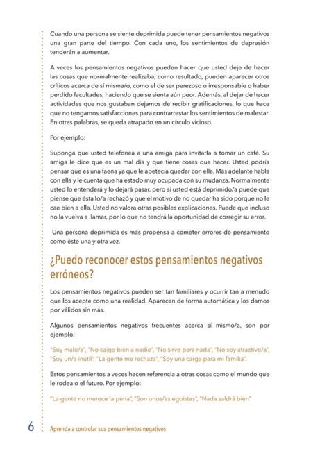 Aprenda A Controlar Pensamientos Negativos PDF Descarga Gratuita