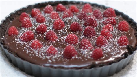 Chocolate Raspberry Tart Recipe No Bake In The Kitchen With Matt