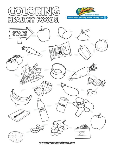 Healthy Foods Coloring Pages