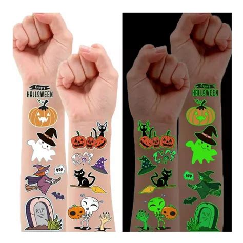 Hojas De Tatuajes Temporales Luminosos De Halloween Para En Venta En