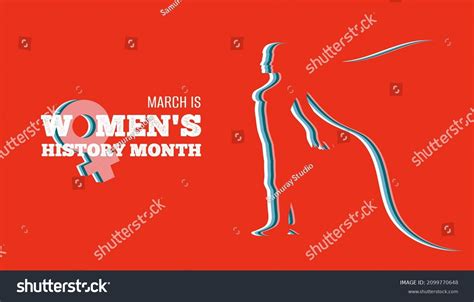 March Womens History Month Young Girl Stock Vector Royalty Free