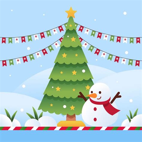 Free Vector Flat Design Christmas Tree Concept