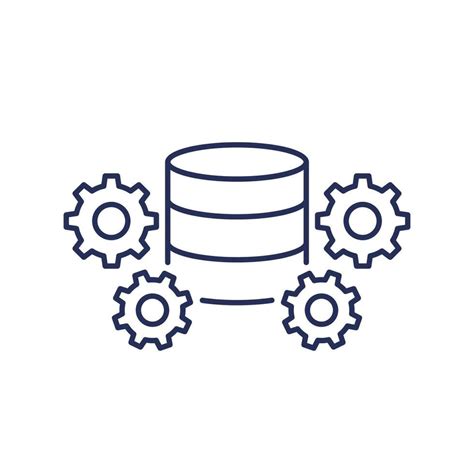 Database Maintenance Line Icon With Gears Vector Art At Vecteezy