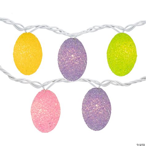 10ct Pastel Easter Eggs String Light Set 725ft White Wire Oriental