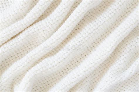 Beige Knitted Woolen Background Knitwear Fabric Texture Stock Image