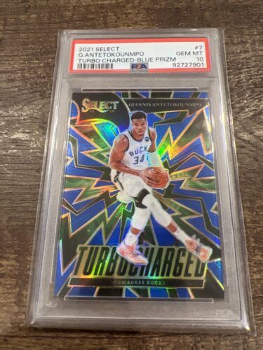 Rare Giannis Antetokounmpo 2021 22 Panini Select Blue Prizm 35 Bucks