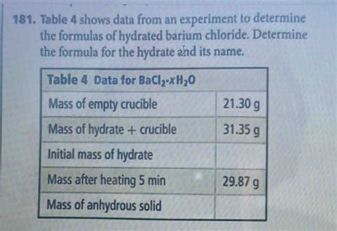 Solved 181 Table 4 Shows Data From An Experiment To Determine The