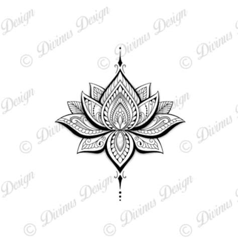 Tribal Lotus Tattoo Design