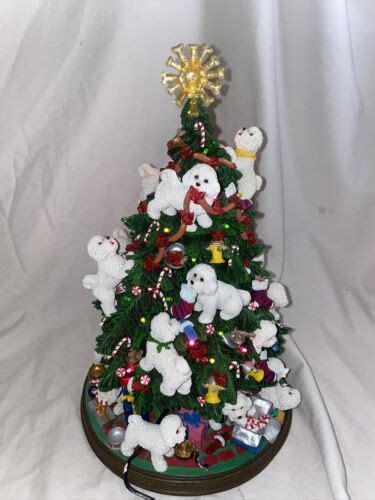 Danbury Mint Bichon Frise Dog Christmas Holiday Tree Decoration Light