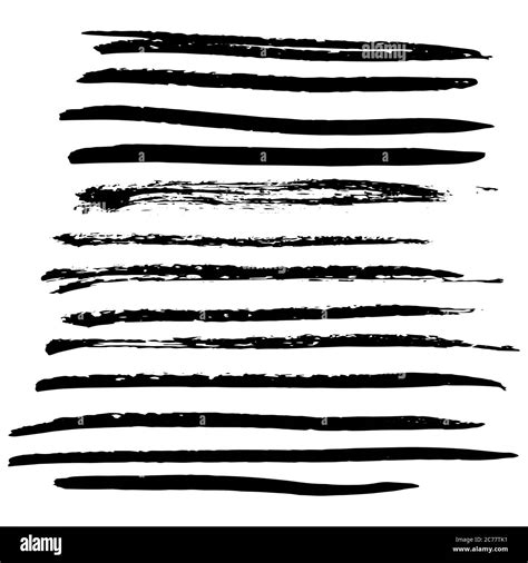 Ink Black Grunge Stripes Set Vector Illustration Stock Vector Image