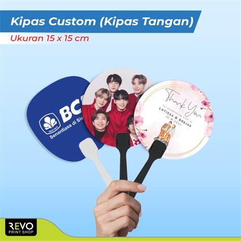 Jual Cetak Kipas Custom Kipas Tangan Hand Fan Ukuran 15x15cm