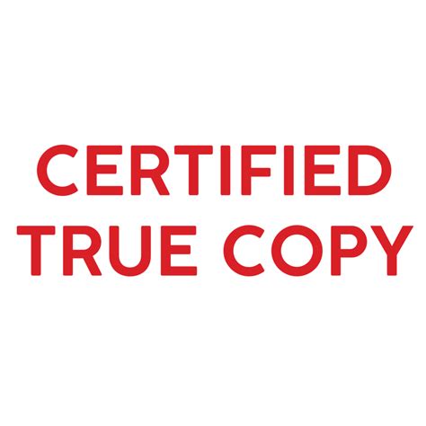 Certified True Copy