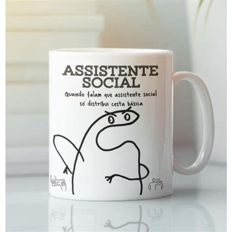 Caneca Profissão Assistente Social Flork Shopee Brasil