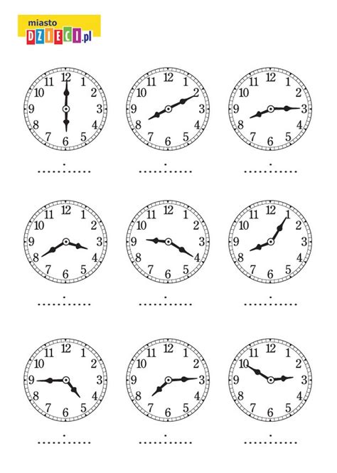 Kolorowanka Kt R Godzin Pokazuj Wskaz Wki Zegara Miastodzieci Pl