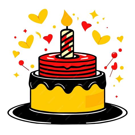 Premium Vector Birthday Cake Vector Illustration