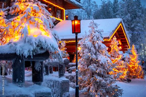 Santa claus village lapland finland Stock Photo | Adobe Stock