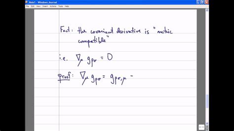 General Relativity Lecture Covariant Derivatives Integration