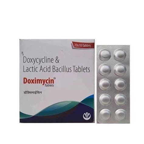 Doximycin Doxycycline Tablet Strength 100mg Packaging Size 10X20 At