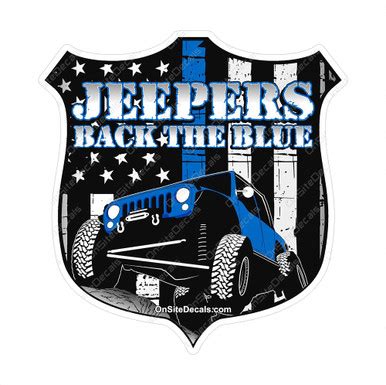 Jeepers Back the Blue Reflective Decal