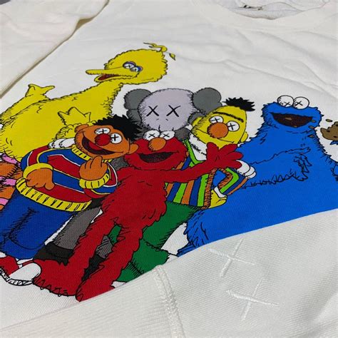 Kaws X Sesame Street Sweater Mens Fashion Tops And Sets Hoodies On