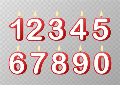 Premium Vector Set Of Happy Birthday Candle Numbers