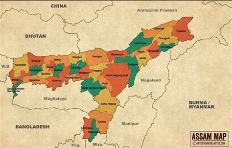 Download Assam Map Assam Map With District Hd 2023 Upsc Colorfull