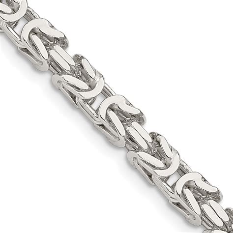 Sterling Silver 4 25mm Byzantine Chain Unclaimed Diamonds