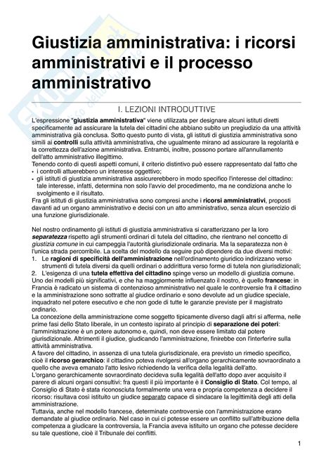 Nozioni Appunti Di Diritto Processuale Amministrativo