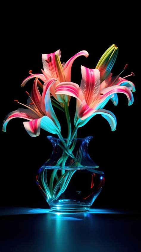 lily glowing flower light premium photo illustration rawpixel