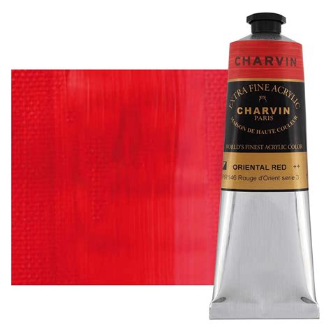 Charvin Extra Fine Artists Acrylic Oriental Red 150ml Jerry S Artarama