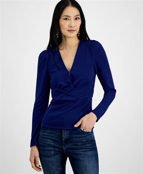 Inc International Concepts Womens Crossover V Neck Top Created For Macys Macys