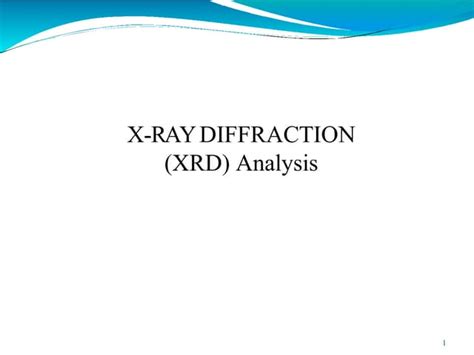 X-RAY DIFFRACTION (XRD) Analysis.pdf