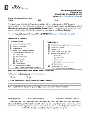 Fillable Online Clinical Cancer Adult Genetics Referral Form Office