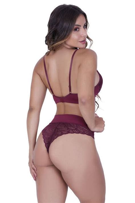 Comprar Conjunto Lingerie em renda calcinha e sutiã bojo Acácia