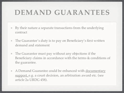 Guarantees & Standby Letter of Credits