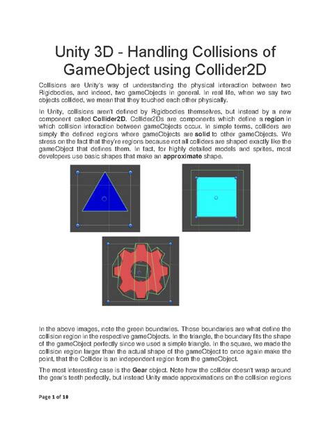 Unity 3d Handling Collisions Of Game Object Using Collider 2d Unity 3d Handling Collisions