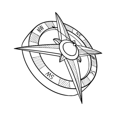 Pirate Compass Drawing