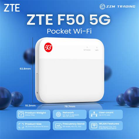 Zte F50 5g Pocket Wifi High Speed And Wide Coverage Compact And Super