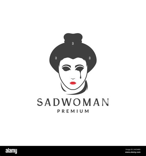 Woman Face Japan Sad Logo Design Vector Graphic Symbol Icon Sign Illustration Creative Idea