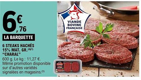 Promo Steaks Hach S Mat Gr Charal Chez E Leclerc Express